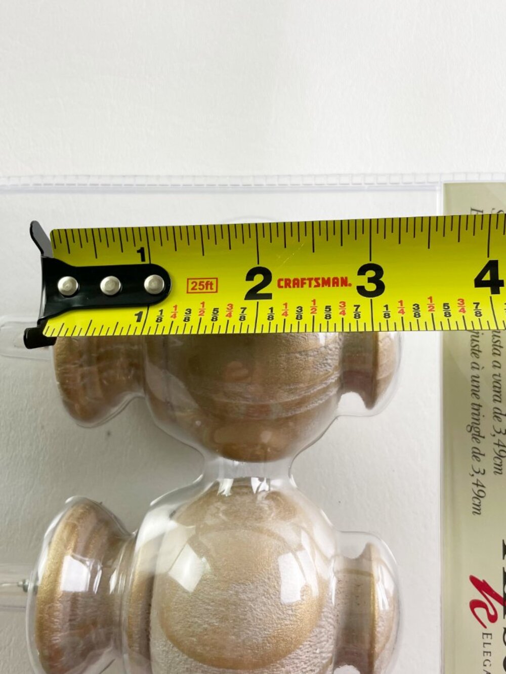 Kirsch Wood Soft Gold Button Ball Finials 1 3/8" Diameter Pole (1 Pack/2 Total) - Picture 4 of 5